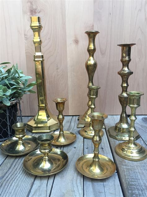 vintage metal candlesticks